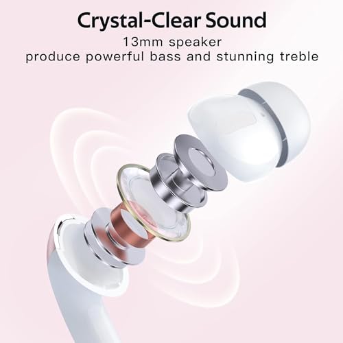 Revolutionary True Wireless Earbuds with 60-Hour Playtime – IPX5 Waterproof Design Perfect for Active Lifestyles – Superior Audio Quality with Built-in Microphone for Crystal-Clear Calls and Voice Commands – Effortless Wireless Charging Case for Ultimate Convenience on the Go