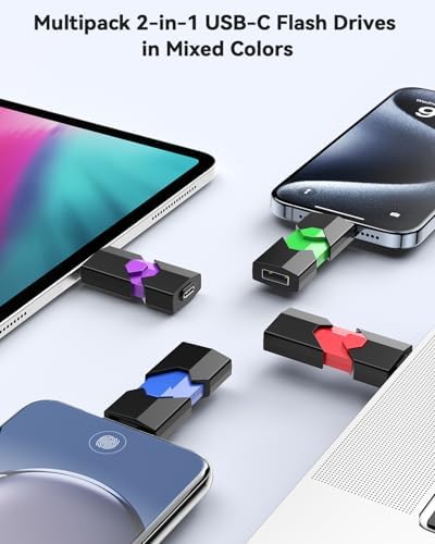 Revolutionize Your Data Storage with Aiibe 128 GB Dual Type-C & USB A Flash Drive – Perfect for i Phone 15 and More, High-Speed Transfers, Retractable Design, Ultimate Compatibility for On-the-Go Professionals