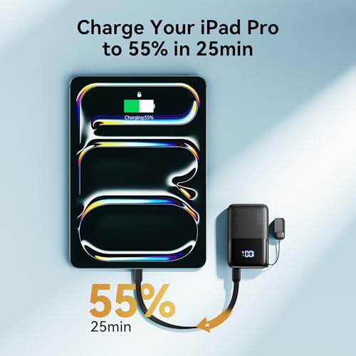 INIU Ultra-Compact 10,000 m Ah Power Bank – 45 W PD Fast Charger with Detachable USB-C Cable – Ultimate Portable Solution for i Phone 16, Samsung S24 & Mac Book Air – Unmatched Safety with 3-Year Warranty – Redefining Mobile Charging Efficiency and Convenience