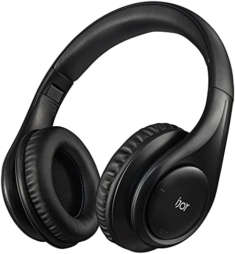 Unleash Your Audio Experience with i Joy Bluetooth 5.0 Over-Ear Foldable Headphones – 30-Hour Playtime, Hands-Free Microphone, and Chic Matte Black Finish for Ultimate Comfort and Portability