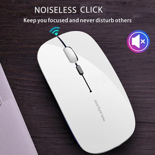 Uciefy Q5 Slim Rose Gold Wireless Mouse – Portable Optical Rechargeable Design with Silent Click, USB Receiver & Type C Adapter for Effortless PC, Laptop & Desktop Compatibility – Elevate Your Workspace with Style & Precision