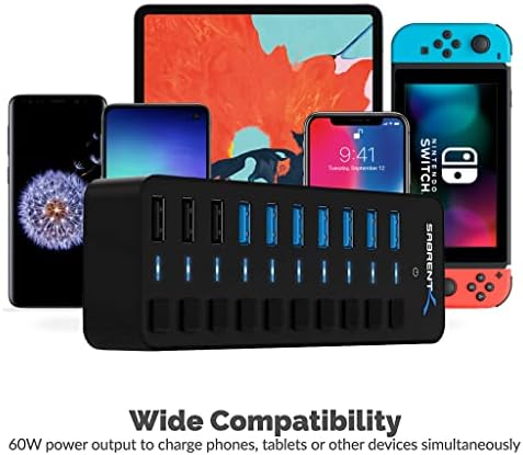 SABRENT 7-Port USB-C Hub: Maximize Efficiency with 3 USB-A & 4 USB-C Ports, 5 Gbps USB 3.2 Speed, 20 W PD Charging, Smart Power Control & LED Indicators – Ideal for Mac, PC, Steam Deck, ROG Ally – Stylish Aluminum Build for Durability & Performance
