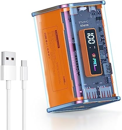 Ultra-Fast 20000 m Ah Portable Power Bank with LED Display – 22.5 W PD3.0 USB-C Fast Charging Battery Pack for i Phone 16/15/14/13/12 & Samsung Galaxy S25/24/22 – Stylish Yellow Design for On-the-Go Power Solutions