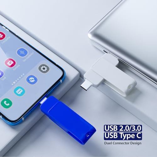 Versatile 64 GB Type C & USB A Dual Connector Flash Drive – High-Speed USB 3.0 Memory Stick Pack of 5 for Effortless File Transfers and Storage Solutions