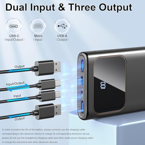Ultimate 10000 m Ah Fast Charging Power Bank – PD 5 A/3 W USB-C Portable Charger for i Phone 16/15/14/13 & Samsung Galaxy S23/S22 – Lightweight & Durable External Battery Pack for On-the-Go Energy Solutions