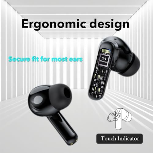 Viefong High-Performance Wireless Earbuds – Superior Hi-Fi Stereo Sound with 30 d B Noise Cancellation, Bluetooth 5.4 for Effortless Connectivity, Compact 2.01″ Touchscreen Charging Case, 40-Hour Playtime – Ideal for Fitness and Active Lifestyles