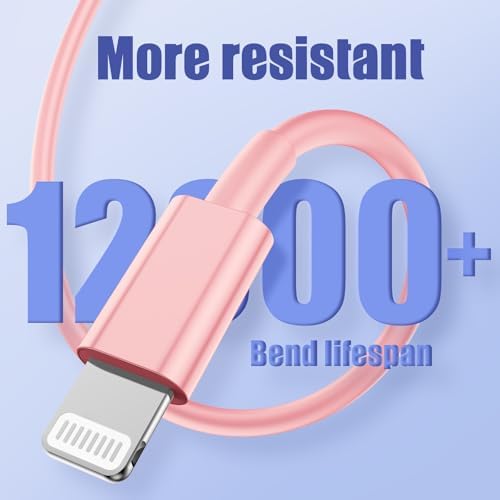 Premium 4 Pack USB C to Lightning Charging Cables – 6 FT Fast Charging Cord for i Phone 14 & Earlier Models – Durable, High-Performance Replacement for Apple Charger – Enhanced Compatibility for Quick Charge Needs – Perfect for Home, Office, and Travel Use