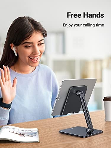 UGREEN Adjustable Tablet Stand for i Pad – Sturdy Aluminum Desk Holder with Enhanced Stability for Pro, Air, and Mini Models – Optimized Viewing Comfort, Portable Design, and Sleek Black Finish – Ideal Home & Office Accessory