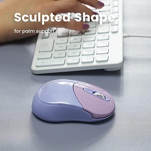 Elevate Your Productivity with the Perixx PERIMICE-802 PP Wireless Bluetooth Mouse – Sleek Purple Design for Windows, i OS & Android Devices – Ergonomic Comfort and High Precision Tracking for On-the-Go Professionals
