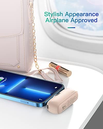 Compact 5000 m Ah Kuulaa Portable Charger for i Phone with Built-in Lightning Cable – Fast Charging Power Bank for i Phone 14/13/12/11/XR/XS/X/8/7/6 in Sleek White Design – Ultimate On-the-Go Charging Solution with Enhanced Compatibility