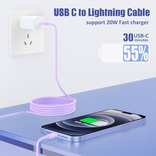 Premium 4 Pack USB C to Lightning Charging Cables – 6 FT Fast Charging Cord for i Phone 14 & Earlier Models – Durable, High-Performance Replacement for Apple Charger – Enhanced Compatibility for Quick Charge Needs – Perfect for Home, Office, and Travel Use