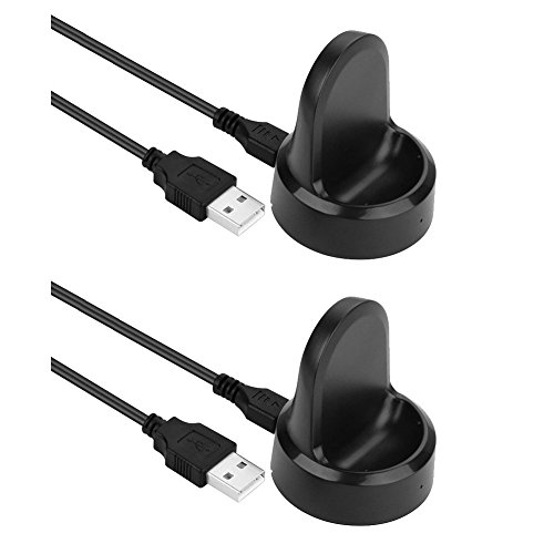 Fast Charging 2-Pack Docking Station for Samsung Gear S3 – Threeeggs Compatible Replacement Charger for Classic & Frontier Models – Enhanced Efficiency & Portability for Smartwatch Charging Solutions