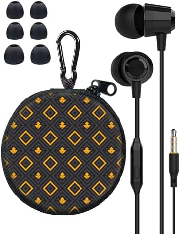 Chic Gold Hive Game Earbuds Set – Premium Wired Headphones for Boys and Men with Comfortable Small Ear Tips, Ideal for School and Gaming, Enhanced Compatibility with Phones and PCs, Portable Case for On-the-Go Audio Enjoyment