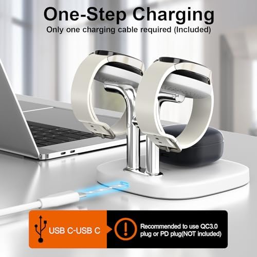 Swan Scout 704 S Dual Watch Charger – 3 in 1 Wireless Charging Station for Samsung Galaxy Devices, Fast Charge Your Galaxy Watch Ultra, Buds 3 Pro, and More with Enhanced Compatibility and Safety Features