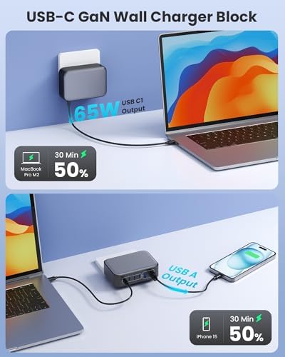 200 W Ga N IV USB-C Charging Hub: 8-Port Fast Charging Station with PD 65 W for Laptops, i Phones, i Pads, and Steam Deck – Compact & Efficient Power Adapter in Striking Red for Ultimate Device Versatility