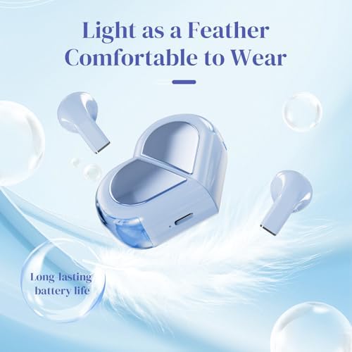 Stylish Rose Gold Heart Wireless Earbuds for Girls – Mini Bluetooth Earbuds Designed for Small Ears, Perfect for Kids & Women – Lightweight, Comfortable Fit with Superior Sound Quality for i Phone & Android, Ideal for Travel & Everyday Use