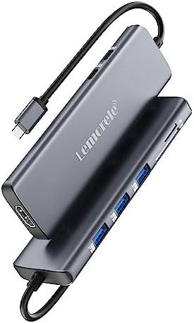 Unlock Seamless Multitasking with the Lemorele 8-in-1 USB C Hub Adapter – Featuring 4 K HDMI Output, 100 W Fast Charging, and USB 3.0 High-Speed Transfers for Ultimate Device Connectivity – Compact & Stylish Design Perfect for Mac Book Pro, XPS, Chromebook, and More