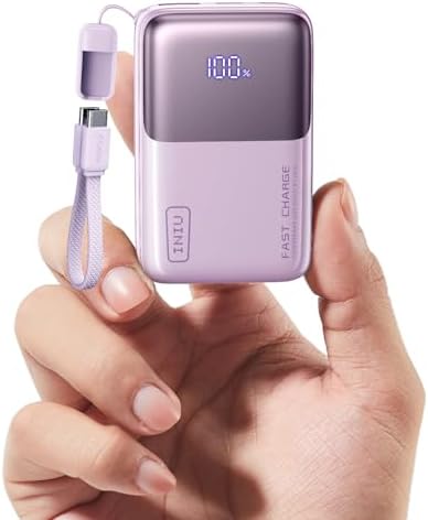 INIU Ultra-Compact 10,000 m Ah Power Bank – 45 W PD Fast Charger with Detachable USB-C Cable – Ultimate Portable Solution for i Phone 16, Samsung S24 & Mac Book Air – Unmatched Safety with 3-Year Warranty – Redefining Mobile Charging Efficiency and Convenience