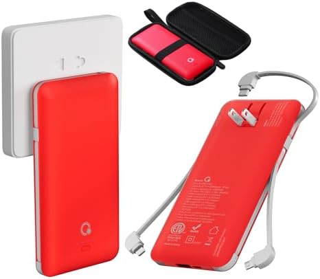 Ultra-Slim 10000 m Ah Portable Power Bank with Built-in AC Plug – Versatile USB-C & Micro USB Charging Hub for All Mobile Devices – Lightweight External Battery Pack for Travel, Commutes & Outdoor Use – Fast Charging Technology Included