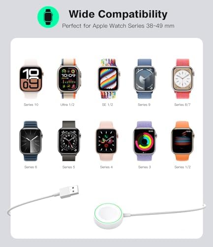 Yootech Magnetic Wireless Charger for Apple Watch – Ultra-Fast Portable Charging Solution for Travelers – Lightweight, Durable Design for Effortless On-the-Go Power – Fully Compatible with All Apple Watch Models Including Series Ultra/10/9/8/7/6/SE/5/4/3/2 – Experience Hassle-Free, Cable-Free Convenience While Maximizing Your Device’s Efficiency