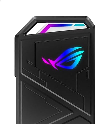 ROG Strix Arion M.2 NVMe SSD Enclosure: High-Speed USB 3.2 Gen 2 Type-C with Aura Sync RGB Lighting, Tool-Free Installation & Enhanced Compatibility for PCIe SSDs 2280/2260/2242/2230 – Ideal for Gamers and Content Creators