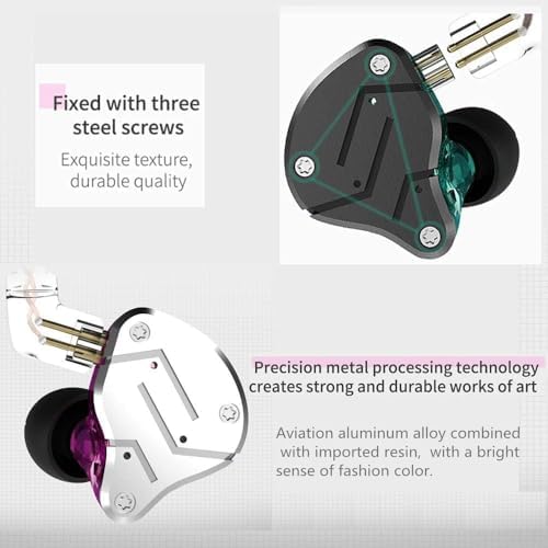 KZ ZSN Dual Driver In-Ear Monitor Earbuds with Detachable Cable – Exceptional Clarity & Hi-Res Noise Cancellation in Stylish Cyan, Perfect for Audiophiles and Everyday Use, Enhanced Compatibility for All Devices