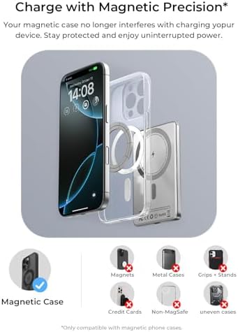 LISEN 0.3-Inch Ultra Slim Mag Safe Portable Charger for i Phone – 5000 m Ah Wireless Battery Pack for Effortless Travel Charging – Essential Magnetic Power Bank Compatible with i Phone 16 Pro Max/15/14/13/12 – Fast Charging, Lightweight Design for On-the-Go Convenience