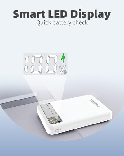 High-Capacity 10000 m Ah Magnetic Power Bank with Mag-Safe Technology – Wireless Portable Charger for i Phone 12/13/14/15/16 Pro & Max | Fast 22.5 W PD Charging, USB-C Connectivity, and Built-in Foldable Stand for Ultimate Convenience – Ideal for On-the-Go Power Solutions