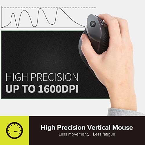 Elevate Your Comfort: De LUX Wired Vertical Ergonomic Mouse for Medium Hands – 6 Programmable Buttons, 4200 DPI Precision, and Removable Palm Rest to Alleviate Wrist Pain and Carpal Tunnel Symptoms – Ideal for Enhanced Productivity and Seamless Compatibility Across Operating Systems
