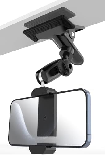 Metal Sun Visor Phone Holder for Car – Adjustable Dual Swivel Ball Mount for Enhanced Visibility – Universal Clamp Fits i Phone 16/15/14/13/12 Pro Max, Galaxy S24/23/22 – Sturdy and Durable Hands-Free Smartphone Accessory for Safe Driving and Navigation – Ideal for 4-7” Devices