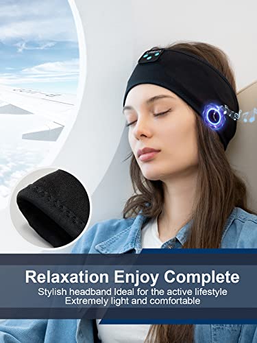 Ultimate Comfort Bluetooth Sleep Headphones – Innovative Wireless Headband Design for Meditation, Yoga, Travel, and Rest – 10-Hour Battery Life for Non-Stop Audio Enjoyment – Soft, Stretchy Fabric Ensures a Secure Fit During Activities – Effortless Bluetooth Pairing with Universal Device Compatibility