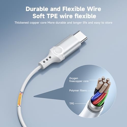 Ultimate Hi-Fi USB C Earbuds for i Phone & Samsung Galaxy – Premium Wired Headphones with Built-in Microphone, On-the-Go Volume Control, and Universal Compatibility for i Pad & Google Pixel – Durable Design for Audiophiles and Professionals Seeking Superior Sound Quality and Comfort