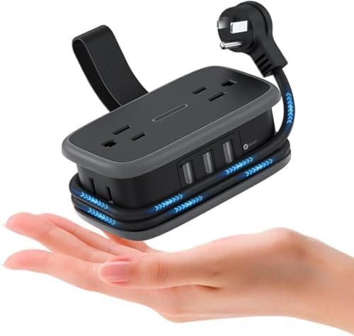 NTONPOWER GAN Ultra 65 W USB Charging Station – 7-in-1 Travel Power Strip with 3 AC Outlets & 4 USB Ports (2 USB-C) – Fast Charging Desktop Solution with 4 ft Extension Cord – Ideal for Mac Book, i Phone, and More – Compact, Durable & Versatile Power Hub for Home & On-the-Go Charging