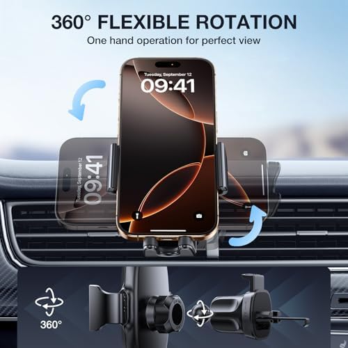 Revolutionize Your Driving Experience with the Miracase 2 nd Generation Universal Phone Holder – 3-in-1 Air Vent Mount for i Phone 16/15/14/13/12/11 and All Smartphones – Enhanced Stability, 360-Degree Rotation, and Hands-Free Convenience for Safer Navigation