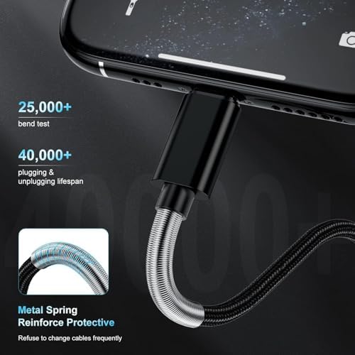 10-Foot Apple MFi Certified USB C to Lightning Charging Cable – Dual Pack High-Speed i Phone Charger for 14/13/12 Series and i Pad – Durable Long Charging Cord for Ultimate Convenience and Flexibility