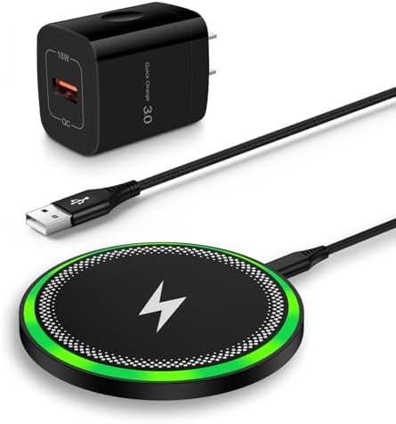 Samsung 15 W Fast Wireless Charging Pad – Universal Charger for Galaxy S25 Edge, Pixel 9, Moto Razr+/Edge 60 Pro – Sleek, Portable Design with Enhanced Compatibility & Safety Features for Effortless Charging Everywhere
