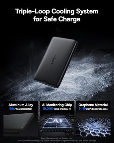 Baseus Picogo Mag Safe Ultra-Slim 10,000 m Ah Fast-Charging Power Bank for i Phone 12-16 Series – 15 W Qi2 Certified Wireless Charger with USB-C Cable for Seamless On-the-Go Energy Solutions