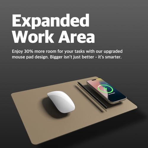 POUT H3 Midnight Blue Portable Qi Wireless Charging Mouse Pad – Effortless Device Charging Meets Sleek Workspace Efficiency for Laptops, i Phones, Air Pods & Samsung Galaxy – Lightweight, Non-Slip Design Enhances Productivity & Style