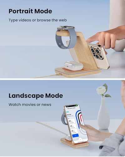 CIYOYO 3-in-1 Fast Wireless Charging Dock – Streamlined Power Hub for i Phone 16/15/14/13/12/SE, Apple Watch Series 9/8/7/6/SE/5/4, and Air Pods Pro/3/2 – Maximize Charging Efficiency with Innovative Safety Features and Sleek Aesthetic Design for Modern Living
