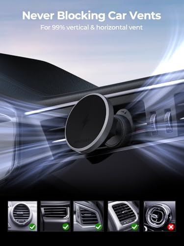 Revolutionary Qi2 Certified 15 W Magnetic Wireless Car Charger – Effortless Air Vent Mount for i Phone 16/15/14/13/12 Series – Secure Magnetic Grip, Rapid Charging, and Overheat Protection for Seamless Navigation and Driving Safety