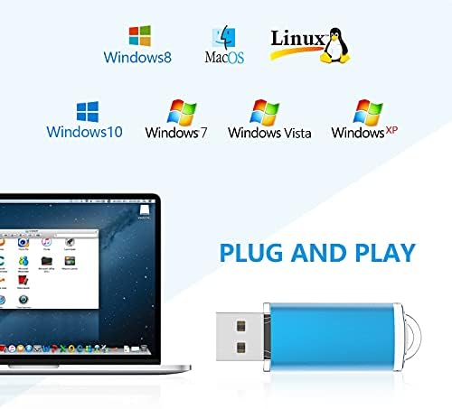 KOOTION 10-Pack 8 GB USB Flash Drives – High-Speed, Portable Memory Sticks with Keychain Design for Effortless Data Transfer and Storage Solutions – Compatible with PCs, Laptops, and Consoles