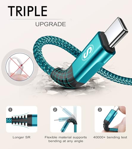 sweguard 100 W USB C to USB C Charger Cable [3.3 ft, 2-Pack] – Ultimate Fast Charging Solution for i Phone 15 & 16 Pro Max, Mac Book, i Pad Pro, and Samsung Galaxy S Series – Durable, High-Speed Compatibility for All Your Devices