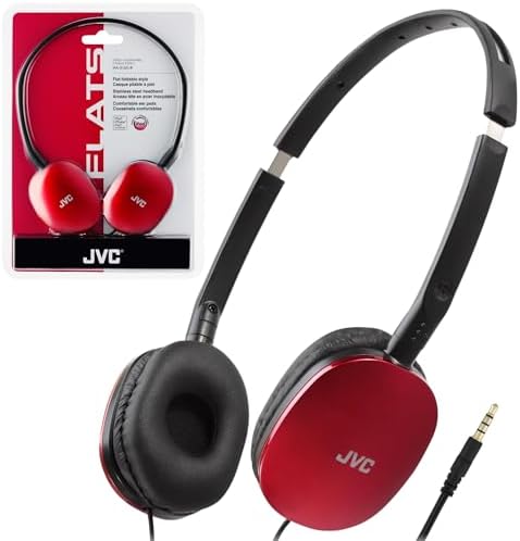 JVC Flats Lightweight On-Ear Wired Headphones – Foldable Design for Ultimate Portability – High-Performance 30 mm Drivers for Exceptional Sound Quality – Ultra-Soft Cushioned Ear Pads for All-Day Comfort – Sturdy Steel Headband Ensuring Longevity – Perfect for Gaming, Music, and PC Use – Versatile 3.5 mm Slim Plug for Universal Device Compatibility – Elevate Your Audio Experience with Stylish, Travel-Friendly Headphones