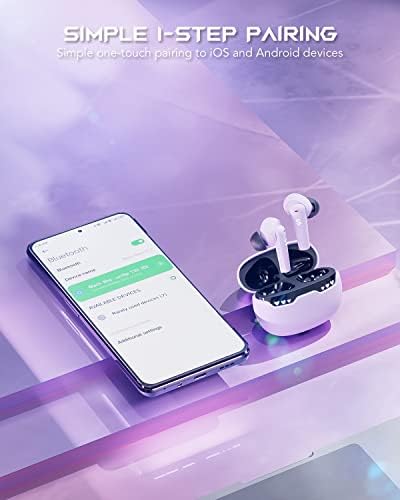 Black Shark Purple Wireless Earbuds with Emoji LED, Ultimate Gaming & Music Experience, Featuring 45 ms Ultra-Low Latency, Bluetooth 5.1 Connectivity, 24 Hours Playtime, IPX5 Waterproof Durability for Active Lifestyles