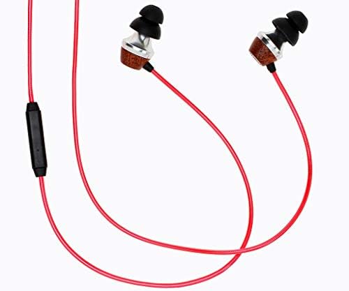 Symphonized ALN 2.0 Premium Genuine Wood Earbuds – Metallic Orange Noise-Isolating In-Ear Headphones with Tangle-Free Cable & Built-in Microphone for Enhanced Audio Compatibility and Immersive Sound Experience