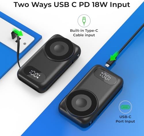 High-Capacity 26800 m Ah Magnetic Power Bank – Versatile 6-in-1 Wireless Charger for i Phone 16/15/14/13/12, Samsung & Android Devices – Built-in Cables, i Watch Compatibility, and Ultra-Fast Charging in Sleek Black Design for On-the-Go Convenience