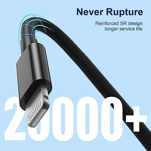 10 ft Apple MFi Certified Lightning to USB Cable – 2 Pack Long Durable i Phone Charger for Fast Charging – Compatible with i Phone 14/13/12/11/Pro/Max/X/XS/XR – Enhanced Flexibility and Performance for Home or Travel
