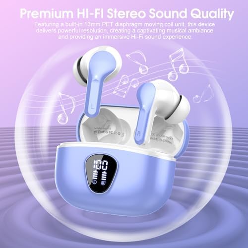 Elevate Your Sound Experience with Premium Wireless Earbuds – Advanced Bluetooth 5.4, Hi-Fi Stereo Audio, and ENC Noise Cancellation for Crystal-Clear Calls, IP7 Waterproof Design for Active Lifestyles, 48-Hour Playtime with LED Battery Display, Chic Rose Gold Finish for Everyday Elegance in Sports and Leisure