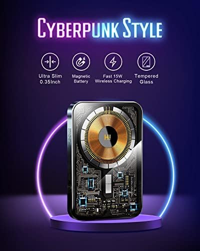 Ultra-Slim 5000 m Ah Magnetic Wireless Power Bank for i Phone 12-16 Series – Transparent Fast Charging Portable Charger with 20 W PD Technology for Effortless On-the-Go Power and Seamless Mag Safe Compatibility