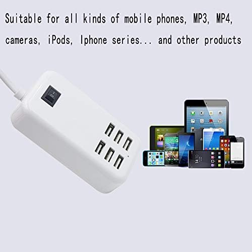 Revolutionize Your Device Powering with the 6-Port USB Charging Hub – High-Speed Charging for i Phone and Samsung Smartphones, Compact and Portable Adapter for Home, Office, and Travel, Multi-Device Support with Advanced Safety Features